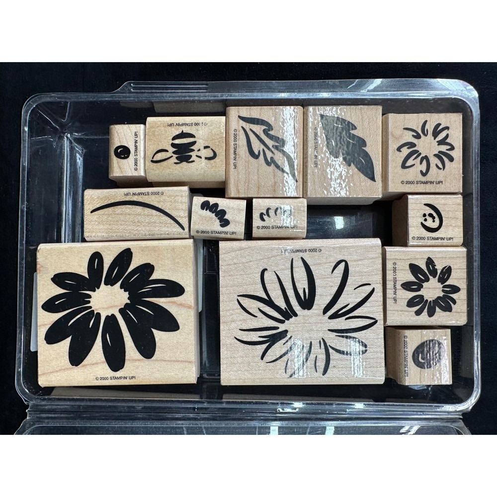 Stampin' Up! DEFINITELY DECORATIVE DAISY  13 Mounted Rubber Stamps 2000 Daisies